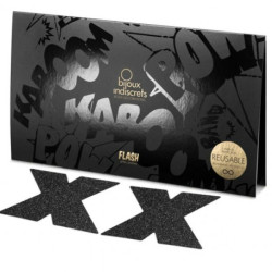 Bijoux - Indiscrets Flash Cross Nipple Caps Noir